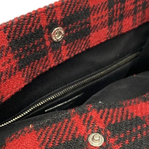 SAINT LAURENT PARIS Noe N/S tote bag Red Black Tweeds Canvas Leather 622-071625 - Picture 11 of 13